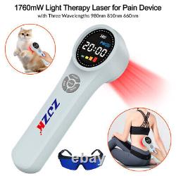 1760mW Body Pain Relief Therapy Home Device Cold Laser Red Light for Joints Pain
