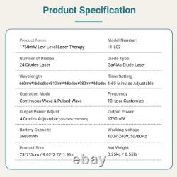 1760mW Medical Grade Cold laser therapy low level therapy laser for pain Relief