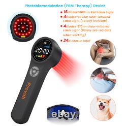 24 Diodes/660-910nm Frovab Home Cold Laser Therapy for Nerve Regeneration, 1760mW