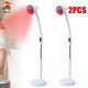 2pcs Ir Infrared Red Heat Therapy Light Therapeutic Lamp Floor Stand Pain Relief