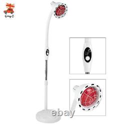 2PCS IR Infrared Red Heat Therapy Light Therapeutic Lamp Floor Stand Pain Relief