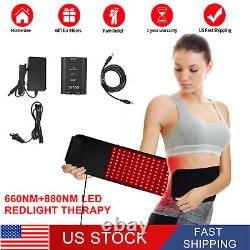 2 IN 1 Near Infrared LED Red Light Therapy Wrap Pad For Pain Relief Waist Belt