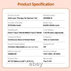 3000mW Red Light Laser Therapy LLLT Machine for Muscle Pain Relief High Power
