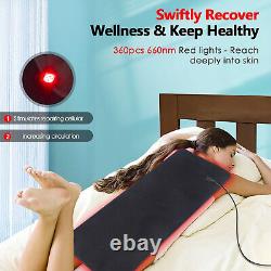 360 LEDs 850&660nm Red Light Therapy Pad Infrared Device Back Muscle Pain Relief