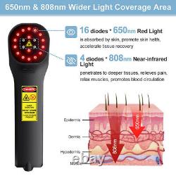 650nm+808nm Cold Laser Therapy for Humans Animals Pain Relief Red Light Device