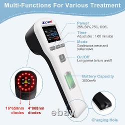 650nm+808nm Cold Laser Therapy for Humans Animals Pain Relief Red Light Device