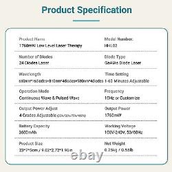 660+810nm+980nm Cold Laser Treatment NIR Light Therapy for Pain Relief Home Use