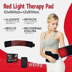 660/850nm Laser Red Light Therapy Waist Wrap Pad Belt Pain Relief Weight Loss