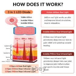 660nm 850nm 940nm Red Light Therapy for Pain Near Infrared Belt Pad Body Wrap