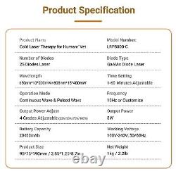 8000mW Laser Therapy for Pain Relief and Accelerated Healing 808nm+650nm 3000mAh