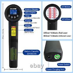 8W Powerful Cold Laser Treatment Humans Pets Pain 650nm+808nm NIR Light Therapy