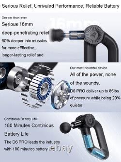 BOB AND BRAD D6 Deep Tissue Percussion Massage Gun 16mm Muscle Pain Relief Quiet