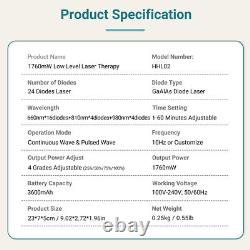 Cold Laser Therapy Body Pain Relief Device 1760mW Soft Healing Lazer Humans Pets