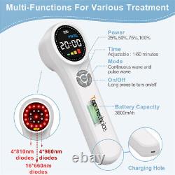 Cold Laser Therapy Near Infrared Light for Joint Muscle Relief with LED Display