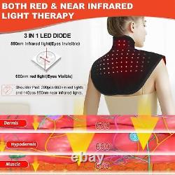 Cordless Red Light Therapy for Neck Shoulder Pain Relief 6000mAh Battery Port
