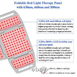 Folding LED Red Light Therapy Infrared Light Panel Back Knee Joint Pain Relief