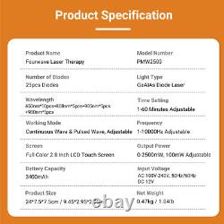 Fourwave Laser Therapy Device for Pain Cold Laser Therapy Touch Screen 2500mW