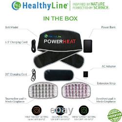 HealthyLine Portable Heated Belt Infrared Gemstone Heating Pad For Back Pain