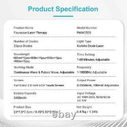 Infrared Laser Therapy Physical Therapeutic Devices LCD 25 Diodes for Knee Pain