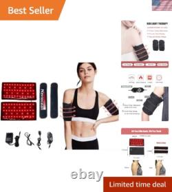 Infrared Red Light Therapy Arm Belt 2Pcs Adjustable Pain Relief for Joints