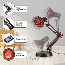 Infrared Red Light Therapy Lamp with 150W Bulb Adjustable Pain Relief Device