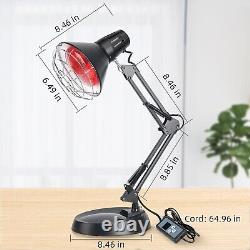 Infrared Red Light Therapy Lamp with 150W Bulb Adjustable Pain Relief Device