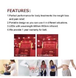 Laser Lipo LED Red Light Therapy Belt Pain Relief Near Infrared Weight Loss Fast