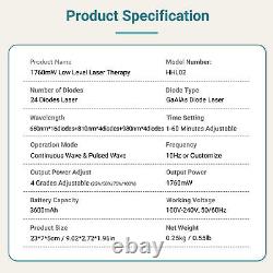 Low Level Cold Laser 980nm4+910nm4+660nm16 Lllt for Soft Tissue Injuries 10HZ