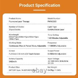 Low Level Light Therapy for Neuropathy Cold Laser Treatment 1-2500mW 3400mAh