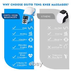 OSITO Heated Knee Massager TENS EMS Therapy Joint Electric Pulse Pain Relief