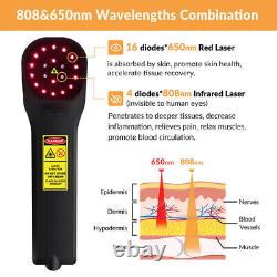 Pain Relief Cold Laser Therapy Device LLLT Red Light Treatment 650nm 808nm 880mW