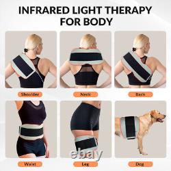 Portable 24W Heated Neck Wrap Red Near Infra Light Therapy Pad for Pain Relief