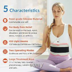 Portable 24W Heated Neck Wrap Red Near Infra Light Therapy Pad for Pain Relief