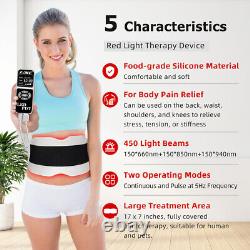 Portable 24W Heating Pad for Back Pain Relief Body Wrap Belt Red Light Therapy