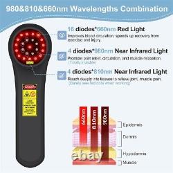 Toponechoice 16pcs 660nm & 4pcs 810nm & 4pcs 980nm Infrared Red Light Therapy