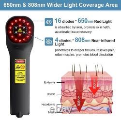 ZJZK Cold Laser Therapy LLLT 650nm+808nm Pain Relief Device Red Light Treatment