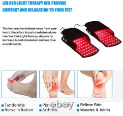 2 Chaussons LED Thérapie par Lumière Rouge Infrarouge POUR Neuropathie du Pied Soulagement de la Douleur Articulaire