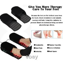 2 Chaussons LED Thérapie par Lumière Rouge Infrarouge POUR Neuropathie du Pied Soulagement de la Douleur Articulaire