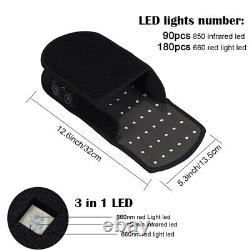 2 Chaussons LED Thérapie par Lumière Rouge Infrarouge POUR Neuropathie du Pied Soulagement de la Douleur Articulaire