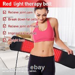 2 EN 1 Ceinture de taille pour thérapie par la lumière rouge à LED infrarouge proche pour soulager la douleur