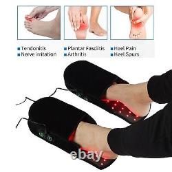 2 Pantoufles à LED infrarouge pour la thérapie par la lumière rouge pour soulager la douleur neuropathique des pieds et des articulations