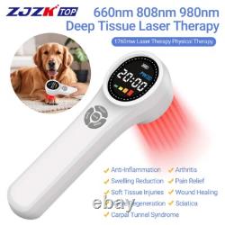 Appareil de thérapie au laser LLLT portable 660/810/980nm pour humains et animaux soulagement de la douleur