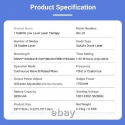 Appareil de thérapie au laser LLLT portable 660/810/980nm pour humains et animaux soulagement de la douleur