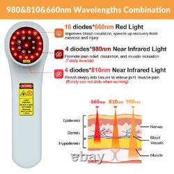 Appareil de thérapie par la lumière de bas niveau au laser froid de 1760 mW 660+810nm+980nm pour le soulagement de la douleur
