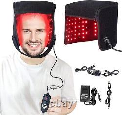 Casquette de thérapie à la lumière rouge - Casquette à lumière rouge avec réglage de minuterie pour réduire la perte de cheveux