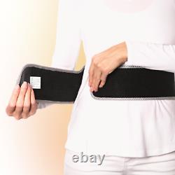 Ceinture chauffante portable HealthyLine avec coussin chauffant infrarouge en pierres précieuses pour soulager les douleurs dorsales.