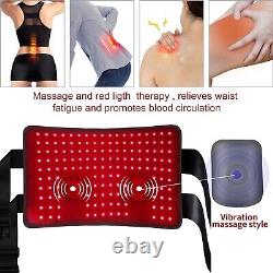 Ceinture de taille à vibrations électriques avec thérapie par lumière rouge infrarouge LED pour soulager la douleur