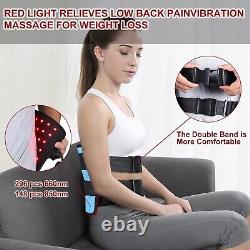Ceinture de taille à vibrations électriques avec thérapie par lumière rouge infrarouge LED pour soulager la douleur