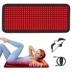 Coussin de thérapie à la lumière rouge Dispositif de tapis LED infrarouge pour le soulagement des douleurs musculaires du dos et du corps entier