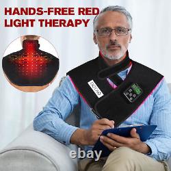 DGYAO Coussin de thérapie par la lumière rouge infrarouge sans fil pour le soulagement des douleurs au cou et aux épaules
